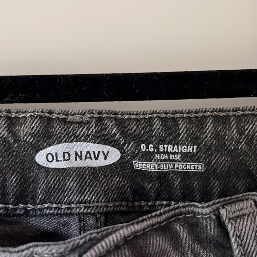Old Navy O.G. Straight High Rise Washed-Black Button-fly Jeans size 6 - Picture 3 of 8
